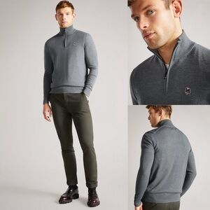 Ted Baker London Tooting Wool Quarter Zip Sweater